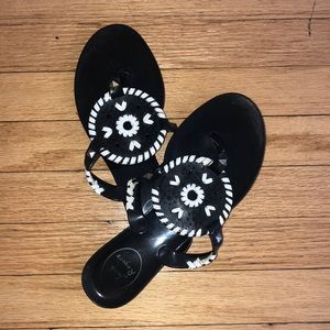 Black and White Jack Rodgers Sandals